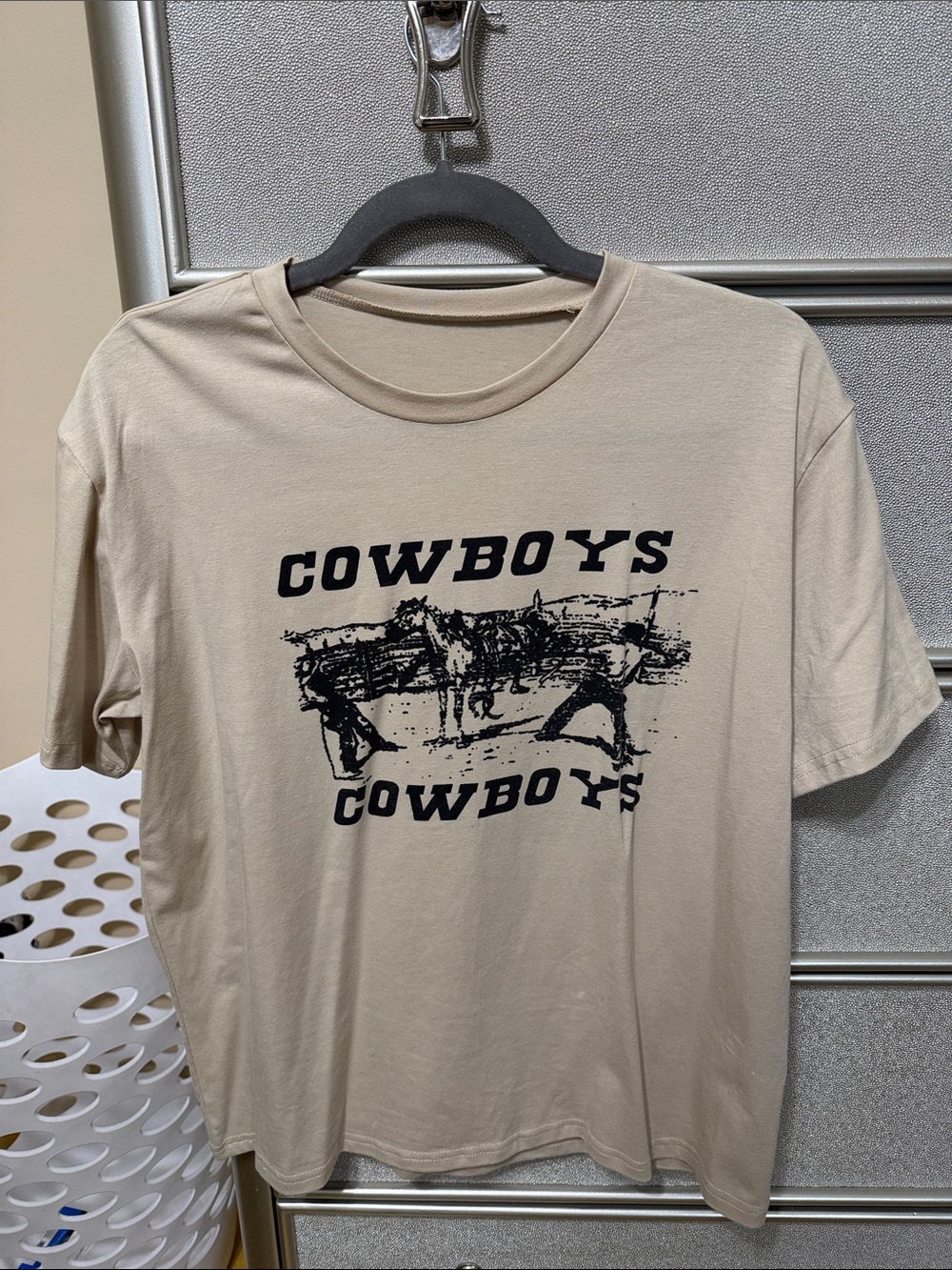 Beige Cowboys Graphic Short-Sleeve Tee
